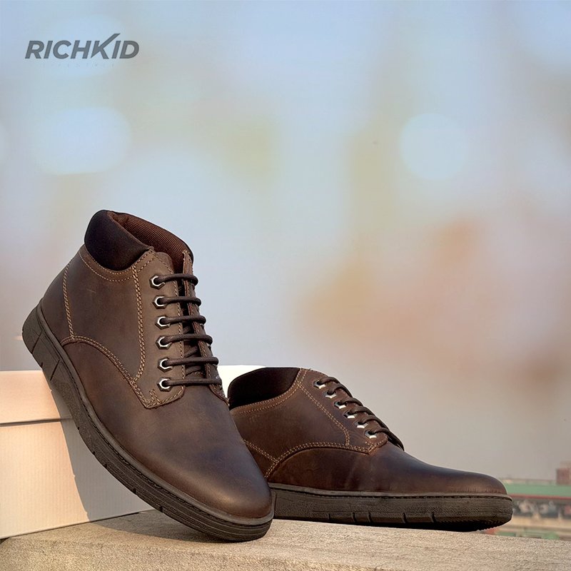 Leather boot dark chocolate – Richkid